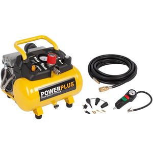 Powerplus POWX1724S Compressor - 550W - 8 bar - Olievrij - 6L tankinhoud