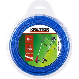 Kreator KRTGTT3050 trimmerdraad – gedraaid – 50 m lengte – 3mm diameter