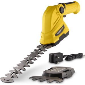 Powerplus Accu-gras- en haagschaar POWXG2033-7.2 V accu-heggenschaar met accu en lader, 2 in 1 snoeien en trimmen, tuingereedschap voor struiken, hagen en planten