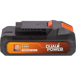 Dual Power batterij POWDP9023 - 20V, 3.0Ah - accu voor 20V toestellen - led-stroomindicator - batterijplatform