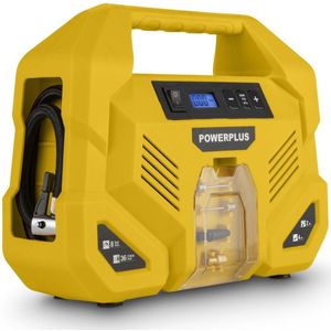 Powerplus Compressor POWX1707 - 12 V draagbare luchtpomp - 8 bar - 36.5 l/min - Auto, fiets, luchtmatras en ballen