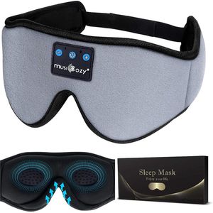 LC-dolida Slaaphoofdtelefoon, bluetooth, slaapmasker, muziek, oogmasker, lichtblokkerende slaapbril met draadloze 5.0 headset, zacht en comfortabel voor dutjes, slapen, yoga en reizen, wasbaar