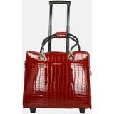Olivia Lauren Alice Business Trolley croco rood Handbagage koffer Trolley