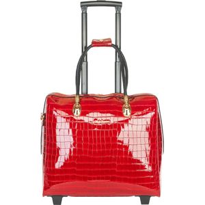 Olivia Lauren Alice Business Trolley croco rood Handbagage koffer Trolley