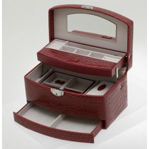 Juwelenkistje - rood - croco shiny - automatisch - 344987