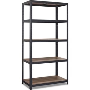 Avasco rek Home Maxi, ft 176 x 90 x 45 cm, 5 legborden, uit metaal, zwart