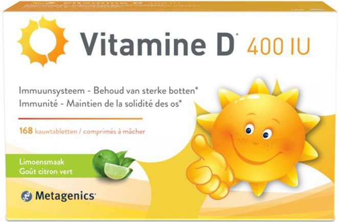 Metagenics Vitamine D 400Iu Limoensmaak 168 kauwtabletten