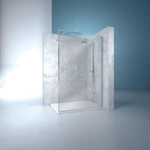 Nemo Stock Inloopdouche - 160x200cm - 8mm glas - kleur profiel: mat witgoud - kleur glas: transparant STYLEWALKIN.160.33.04