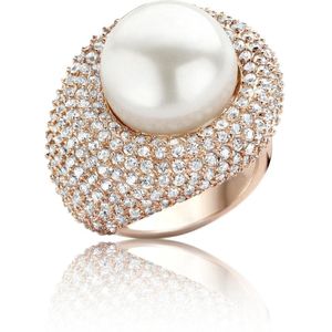 Orphelia Ring Rood verguld Parel Zirconium Zilver 925 R-13447/58