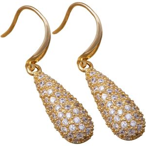 Orphelia  ZO-5885-GOLD - Oorhangers - Zilver 925 - Zirkonia - 3.8 cm