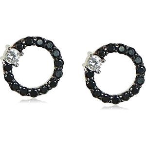 Orphelia ZO-5950 - Oorstekers Black Circle - Zilver 925 - Zirkonia - 1 cm