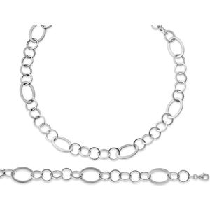 Orphelia Dames sieraden set Pure Collection 925 sterling zilver ketting 43 cm armband 19 cm SET-015, 19 centimeters, Sterling zilver, geen steen