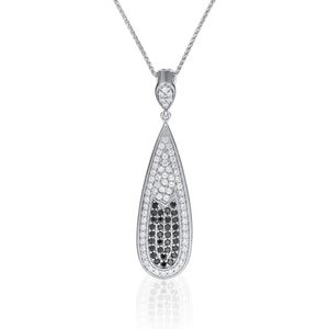Orphelia Hanger + Ketting Black &White Zirconium ZH-4798