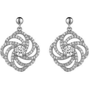 Orphelia - Dangle Oorbellen - Zilver - 925 Sterling Zilver