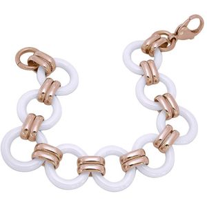Orphelia ASG-053 - Armband - Roestvrij Staal Roodgoudkleurig Pvd - Keramiek - 20 CM