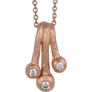 Orphelia Dameshanger met ketting 925 zilver geborsteld zirkonia wit rond geslepen - ZH-4847, Sterling zilver, Zirkonia