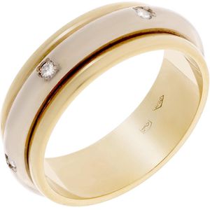 Orphelia TRD-DA15/B/DE/54 - Ring - Bicolor Goud 18 Karaat - Diamant 0.12 ct