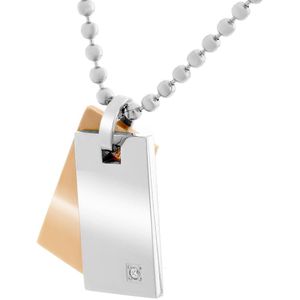 Orphelia HSG-026 - Ketting met hanger bicolor - Roestvrij staal - 50 cm