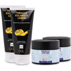 QSL - Miracle Escargot - Slakkencrème - 2 x 200ml - Miracle KP8 Gel - 2 x 250ml - Spier en Gewrichtsgel - Combideal