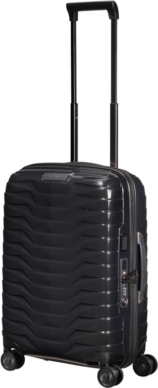 Samsonite Proxis Trolley mit 4 Rollen erweiterbar 55cm (20/23cm) + GRATIS HOTELGUTSCHEIN Schwarz