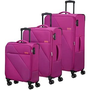 American Tourister Sun Break Set van 3 koffers, roze (fuchsia), Taglia Unica, kofferset, Roos (Fuchsia), Kofferset