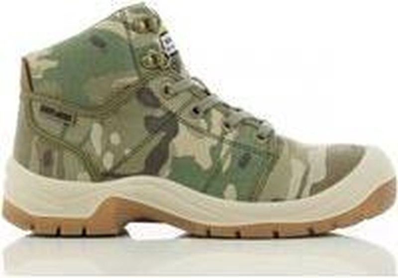 Safety Jogger - Desert S1P - Veiligheidsschoen - Zwart/Blauw/Zandkleur - Canvas