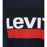 Levi's - T-shirt Logo - Donkerblauw - Katoen - Slim-fit