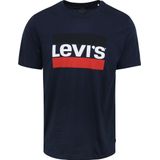 Levi's - T-shirt Logo - Donkerblauw - Katoen - Slim-fit