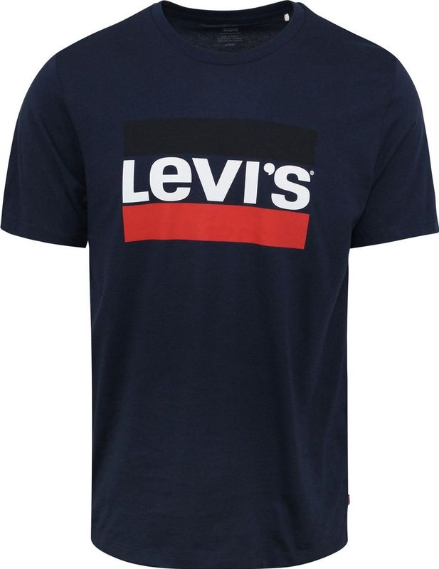 Levi's - T-shirt Logo - Donkerblauw - Katoen - Slim-fit