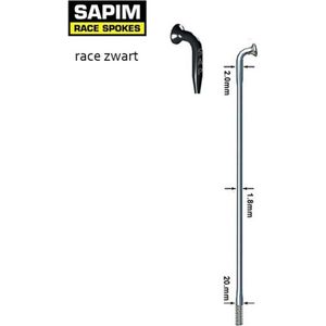 Spaak 14-268L RVS race zwart met nippel p/100