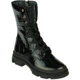 Little David - Jantine 1S - Enkellaarsjes - Zwart - Bikerboot met Veter- en Ritssluiting