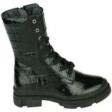 Little David - Jantine 1S - Enkellaarsjes - Zwart - Bikerboot met Veter- en Ritssluiting