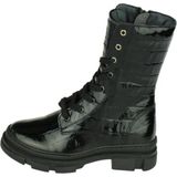 Little David - Jantine 1S - Enkellaarsjes - Zwart - Bikerboot met Veter- en Ritssluiting