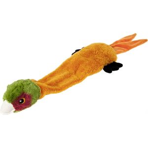 Flamingo Pluche Shaky Wilde Eend - Hondenspeelgoed - 7 cm - Oranje