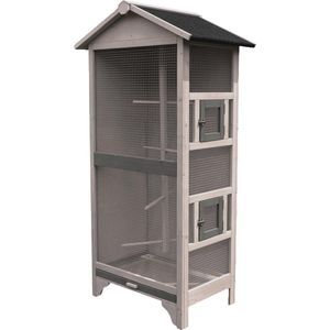 Flamingo Voliere Nevada Cottage - Vogelkooi - Taupe - 78x 57 x 157.5 cm