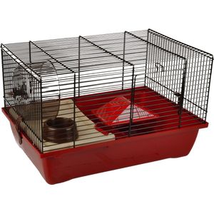 Flamingo hamsterkooi Enzo 1 - 41,5 x 28,5 x 25,5 cm rood