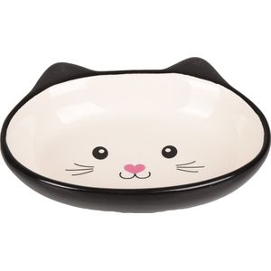 Flamingo - Kattenvoerbak Isa - Zwart/ Wit - 14 x 12.5 x 3.5 cm