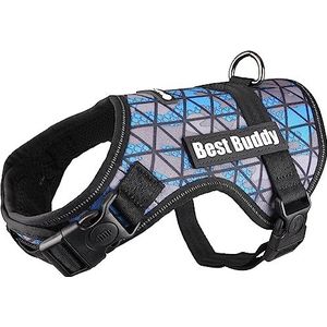 Flamingo Uranus - Harnas Honden - Harnas Best Buddy Uranus Blauw Camouflage Grid S 50-70cm 25mm - 1st - 122442 - 1st