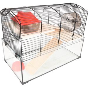 HAMSTERKOOI VITRU ZWART 1 51,5x29x40CM