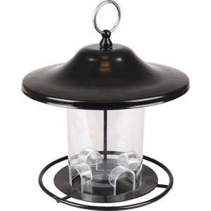 Flamingo F SILO voederdispenser voor zaden Wilmer metaal zwart 21,5 x 21,5 x 20,5 cm