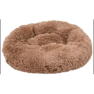 Flamingo Mand ""Krems"" – Rond – Mokka – 50 x 32 x 18 cm – Knusse Mand voor Katten en Kleine Honden zoals Chihuahua, Maltezer en Yorkshire Terrier