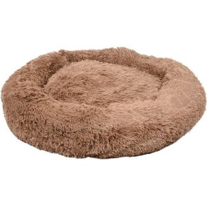 Flamingo Mand ""Krems"" – Rond – Mokka – 70 x 53 x 18 cm – Comfortabele Mand voor Kleine en Middelgrote Honden zoals Shih Tzu, Franse Bulldog en Mopshond