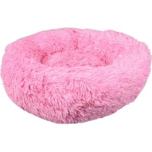 Flamingo Mand ""Krems"" – Rond – Roze – 50 x 50 x 18 cm – Knusse Huisdiermand voor Katten en Kleine Honden zoals Chihuahua, Maltezer en Franse Bulldog