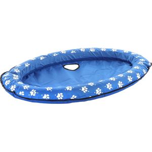 Flamingo Flosi Luchtbed, ovaal, blauw, 100 x 65 x 13 cm, met afsluitbare sluiting, voor honden tot 15 kg