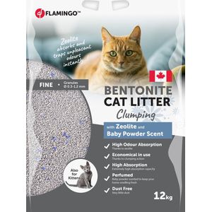 Flamingo Klonterend - Kattenbakvulling Katten - Kattenbakvulling Babypoeder Met Blauwe Zeoliet 12kg - 1st