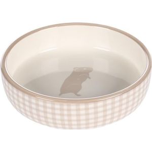 Flamingo Mylo - Eet- En Drinkpot Knaagdier - Eetpot Cavia Mylo Keramisch Beige- Wit Rond 200ml 12x3,5cm - 1st - 133734 - 1st