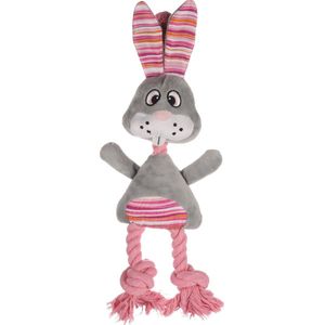 FLAMINGO JCHIEN PIENO pluche haas + grijs touw 42 cm