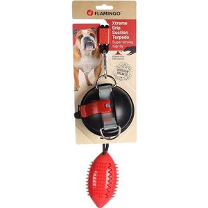 Flamingo Muro En Zuignap - Speelgoed Honden - Hs Muro Tpr Rugby Met Zuignap + Clip Rood 60cm - 1st - 190427 - 1st