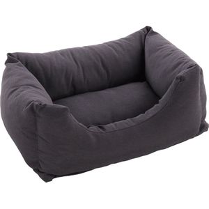 Panama mand rechthoekig + ritssluiting donkergrijs 65 x 45 x 20 cm