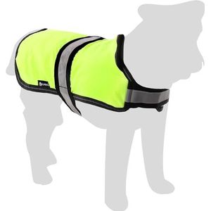 Flamingo Eisbar Fluo winterjas voor honden, geel, 20 cm, wasbaar, spatwaterdicht, gewatteerd en afgewerkt met fleece aan de binnenkant, A: 20 cm, B: 26,5-31 cm, C:30,5-38,5 cm